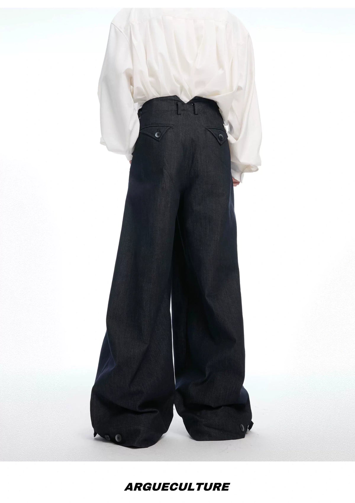 Heavyweight Raw Denim Wide-Leg Jeans | Relaxed Fit - description image 8