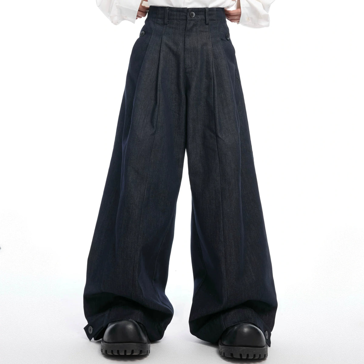Heavyweight Raw Denim Wide-Leg Jeans | Relaxed Fit - main image 1