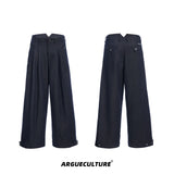 Heavyweight Raw Denim Wide-Leg Jeans | Relaxed Fit - Blue Pants