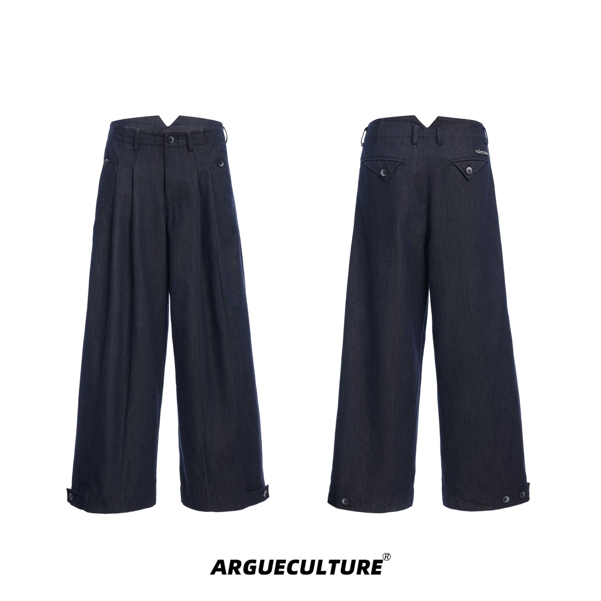 Heavyweight Raw Denim Wide-Leg Jeans | Relaxed Fit - Blue Pants