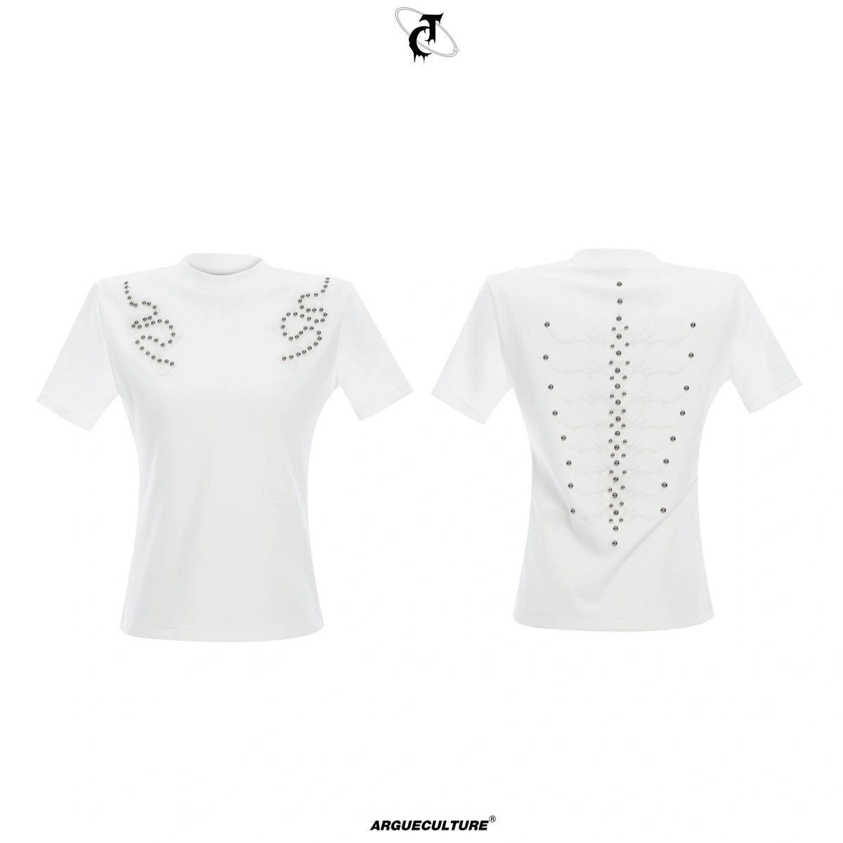 Spine Embroidered Fitted T-Shirt | Unisex Streetwear - description image 3