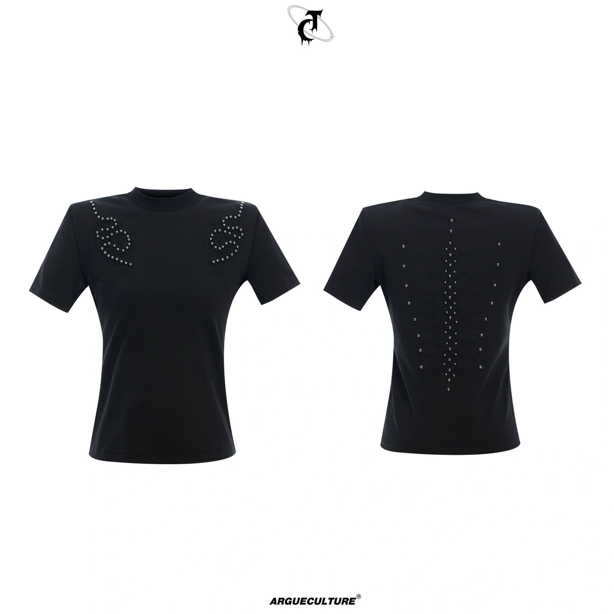 Spine Embroidered Fitted T-Shirt | Unisex Streetwear - description image 4