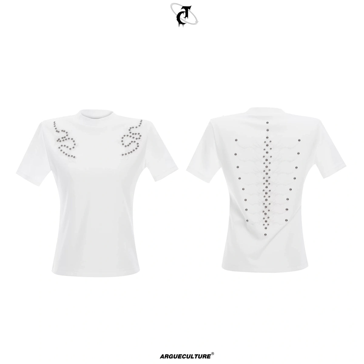 Spine Embroidered Fitted T-Shirt | Unisex Streetwear - main image 3