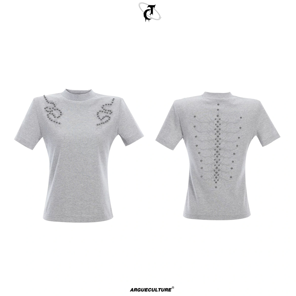 Spine Embroidered Fitted T-Shirt | Unisex Streetwear - main image 5
