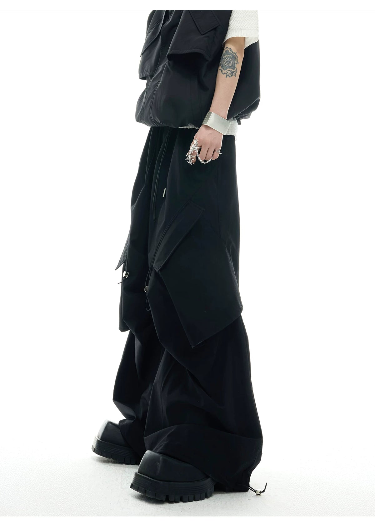 Irregular Drawstring Vest and Bottoms Set - description image 9