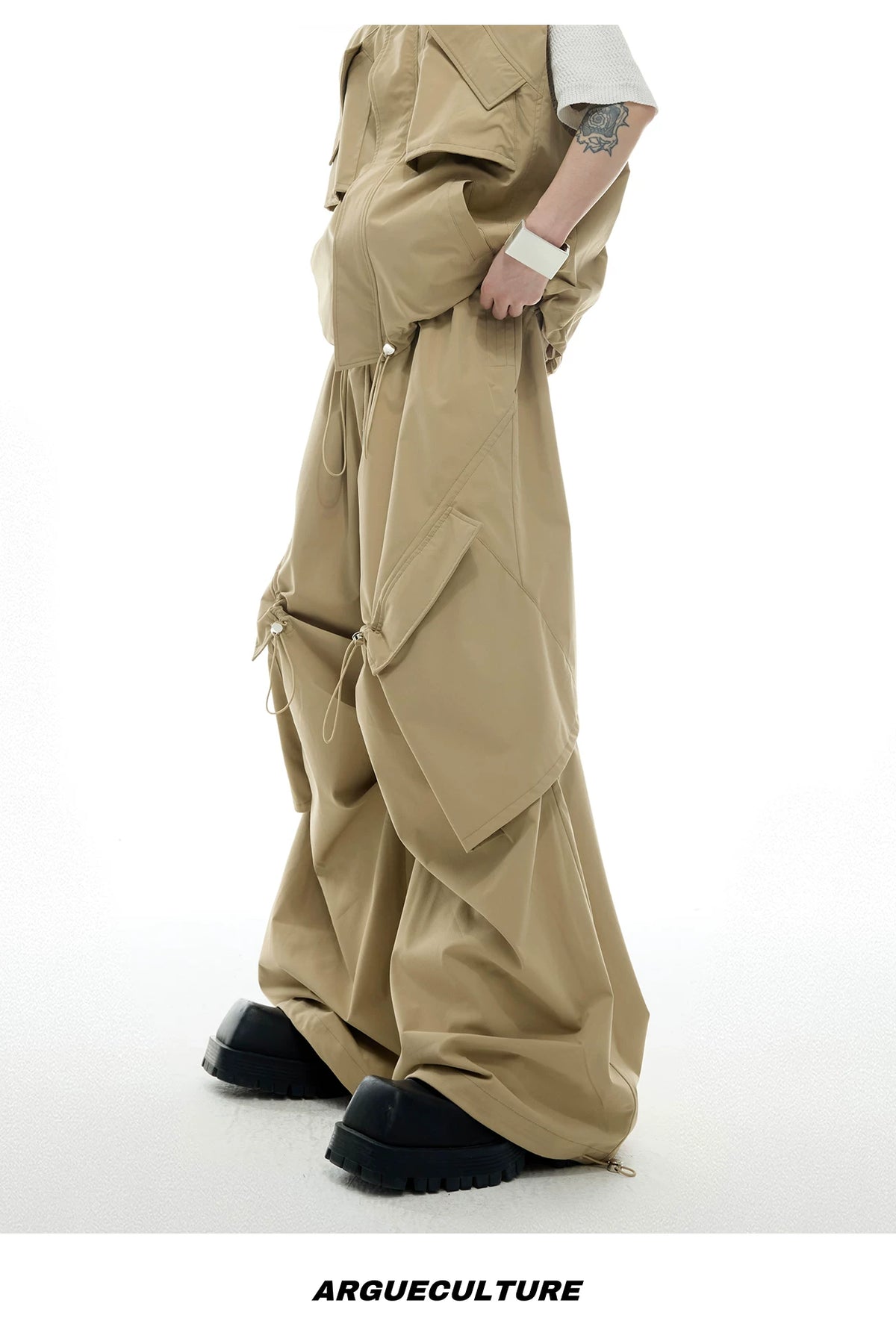 Irregular Drawstring Vest and Bottoms Set - description image 14