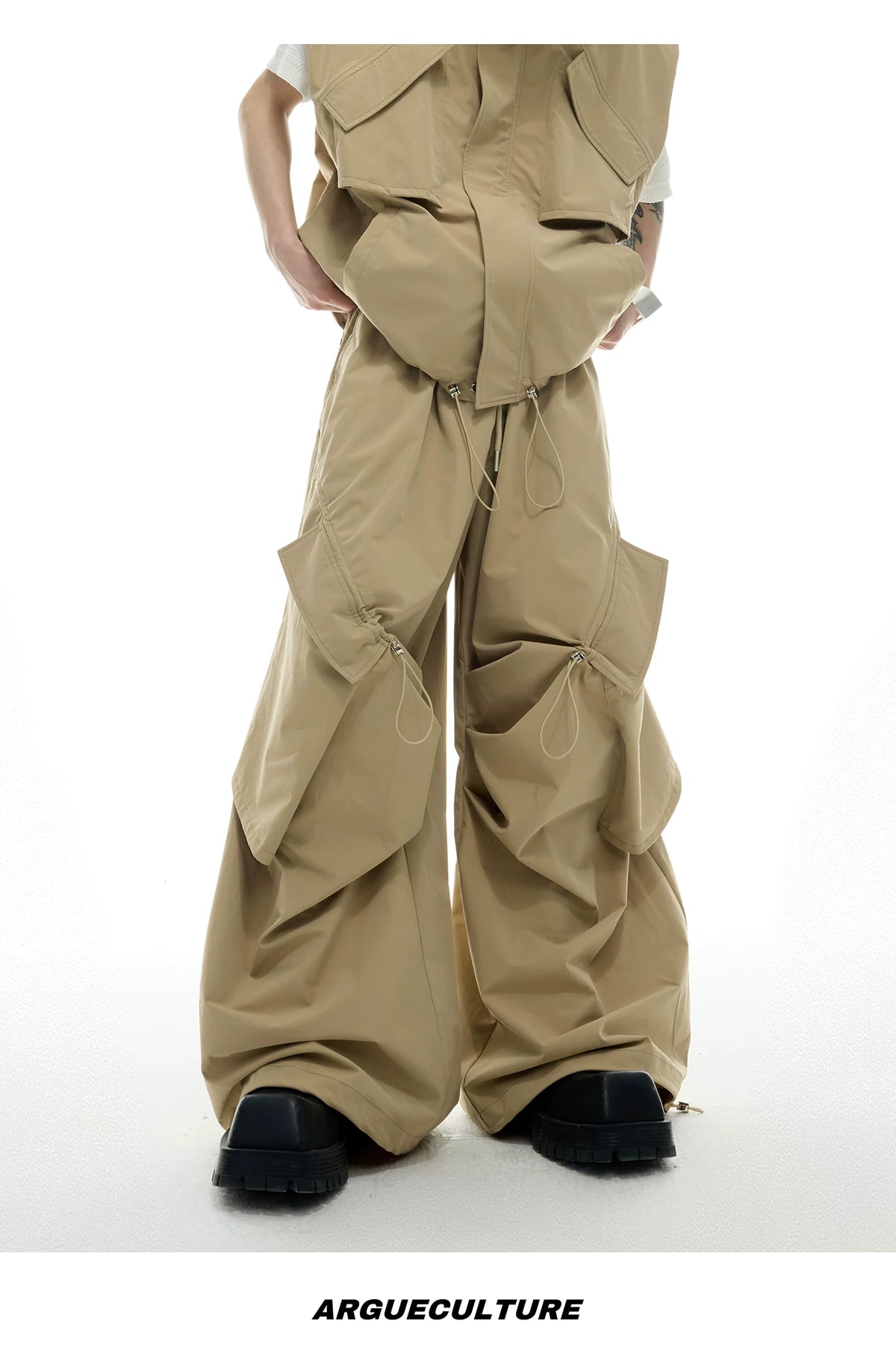Irregular Drawstring Vest and Bottoms Set - description image 15
