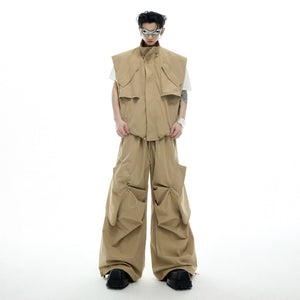 Irregular Drawstring Vest and Bottoms Set - main image 2