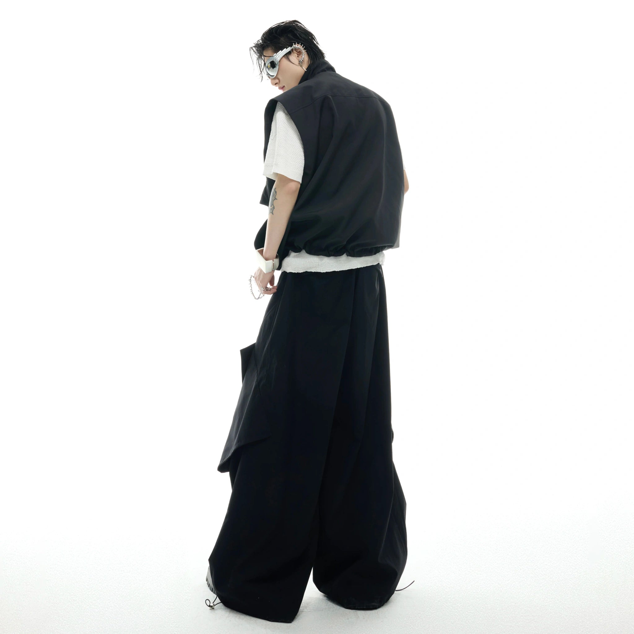 Irregular Drawstring Vest and Bottoms Set - main image 4