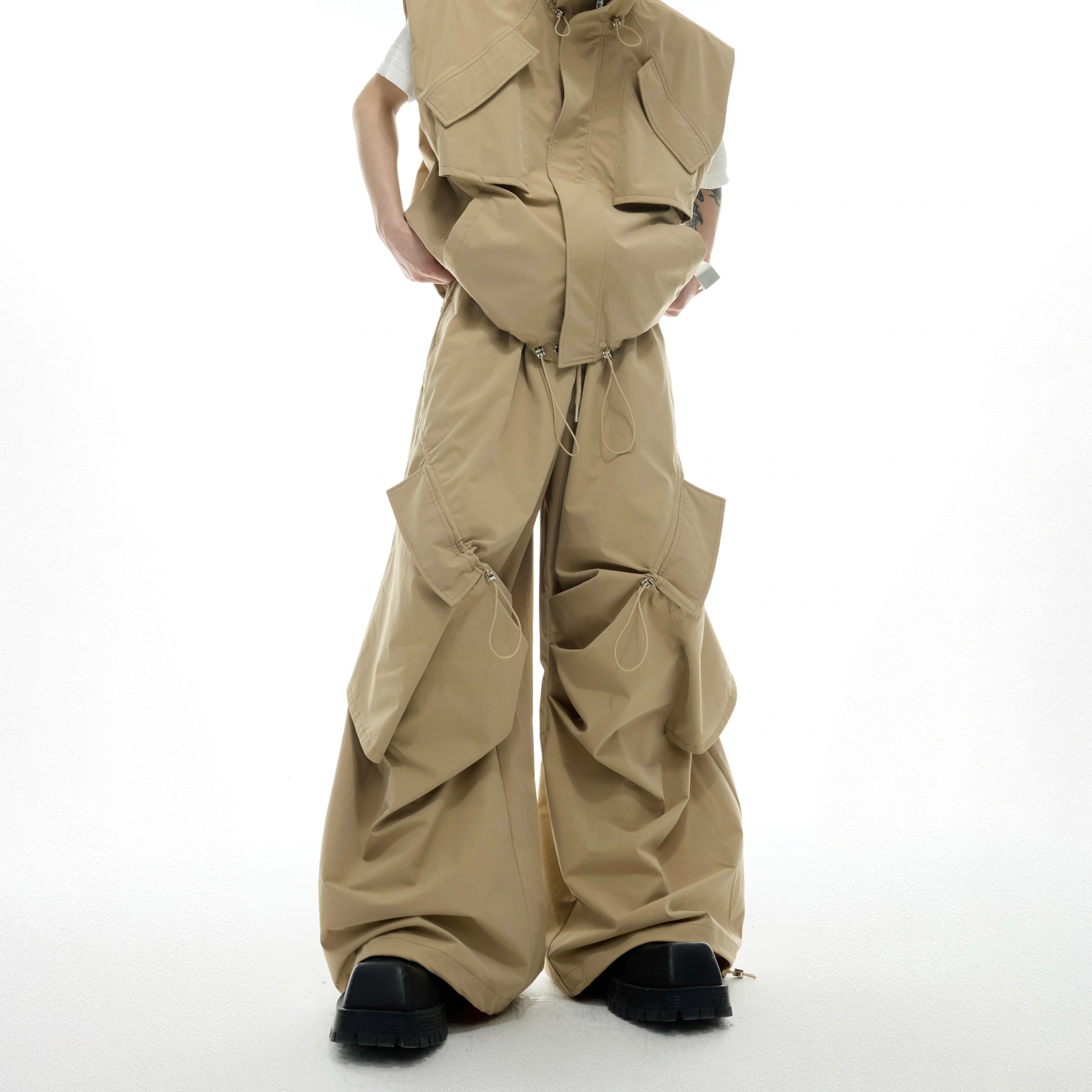 Irregular Drawstring Vest and Bottoms Set - main image 5