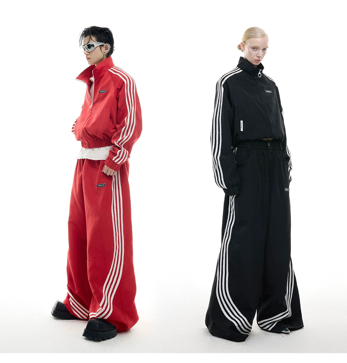 Retro Stand-Collar Trackwear Jacket and Pants - description image 4