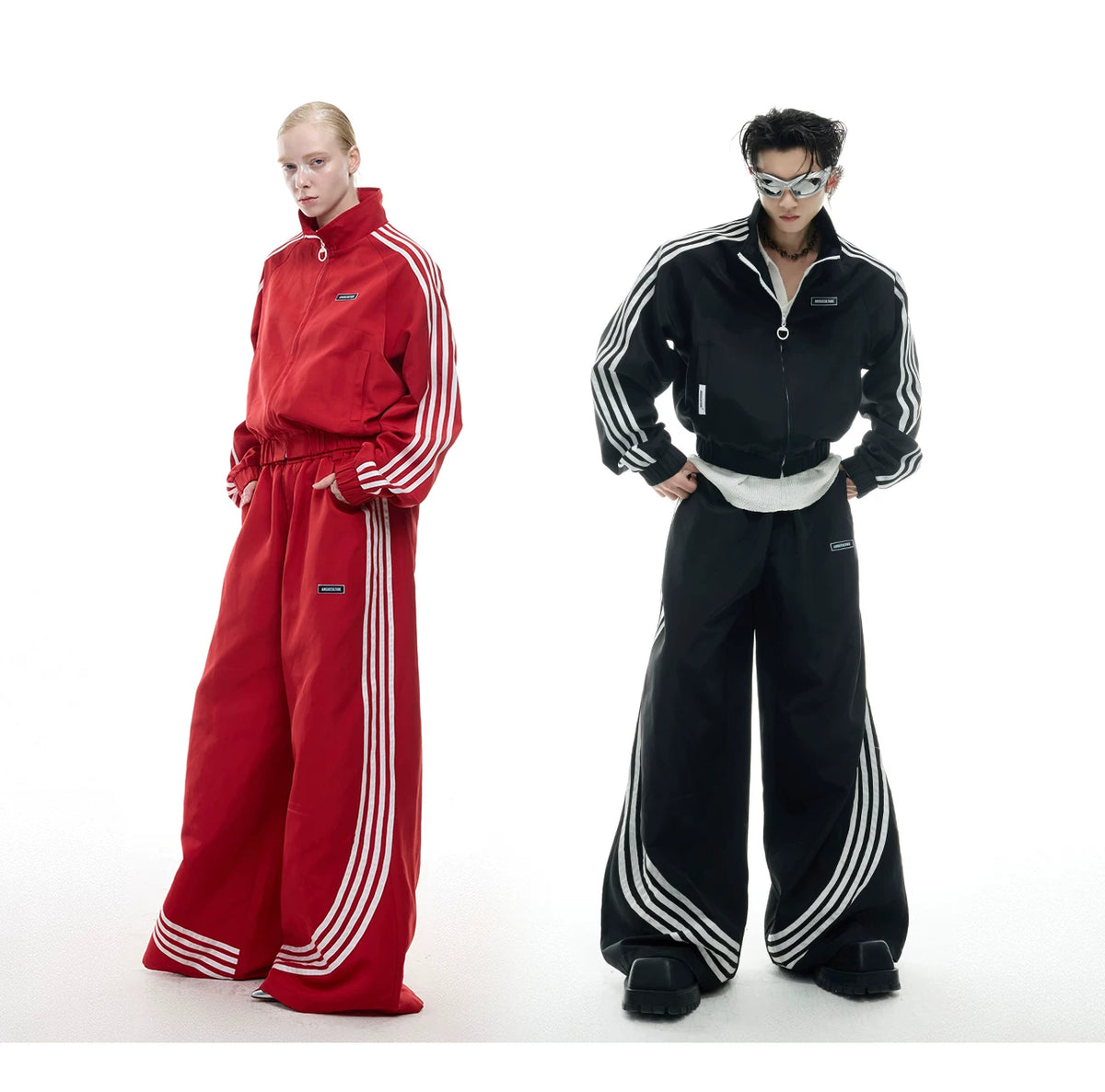 Retro Stand-Collar Trackwear Jacket and Pants - description image 8