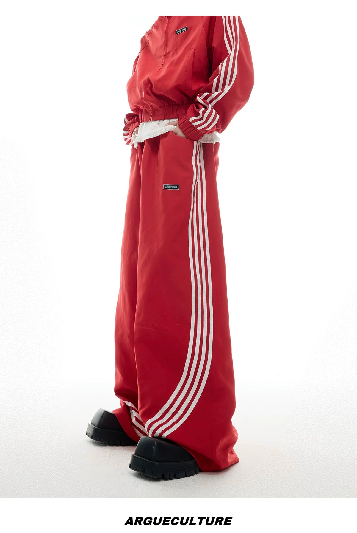 Retro Stand-Collar Trackwear Jacket and Pants - description image 11