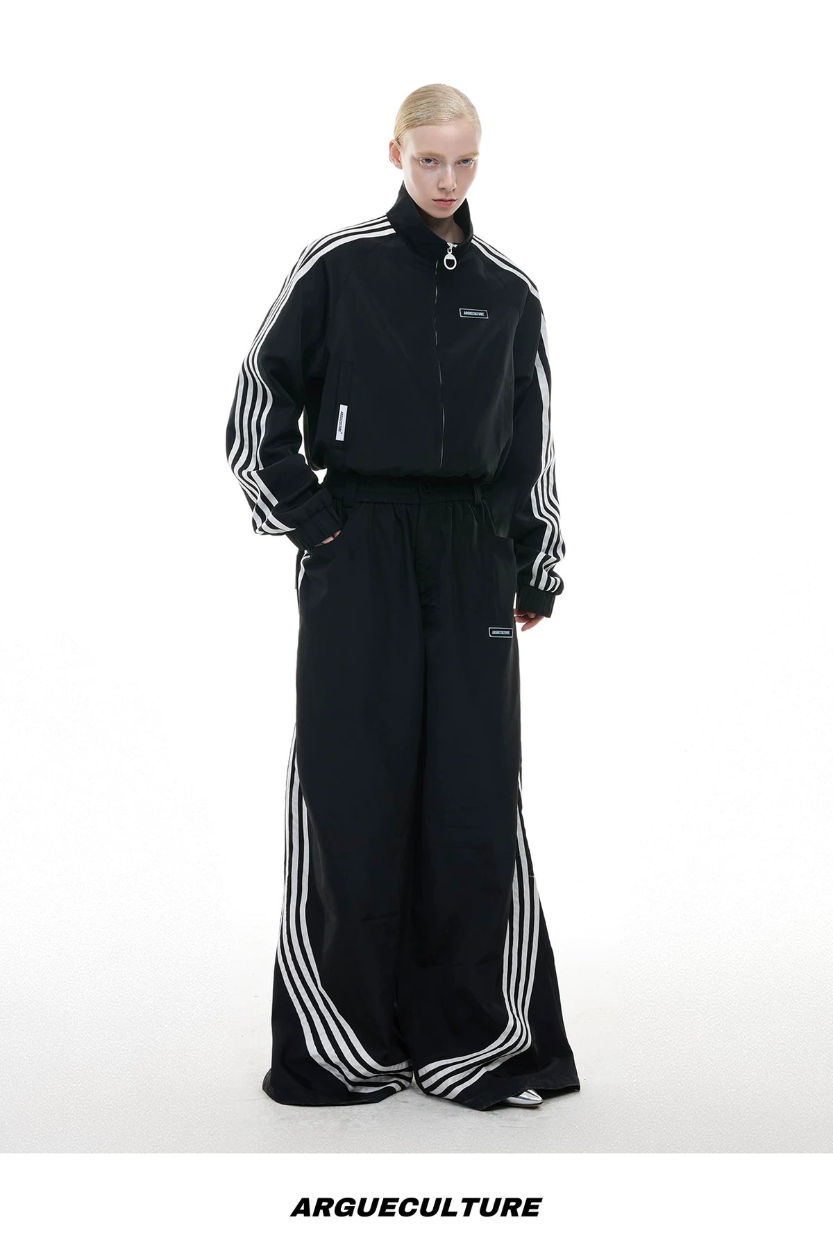 Retro Stand-Collar Trackwear Jacket and Pants - description image 13