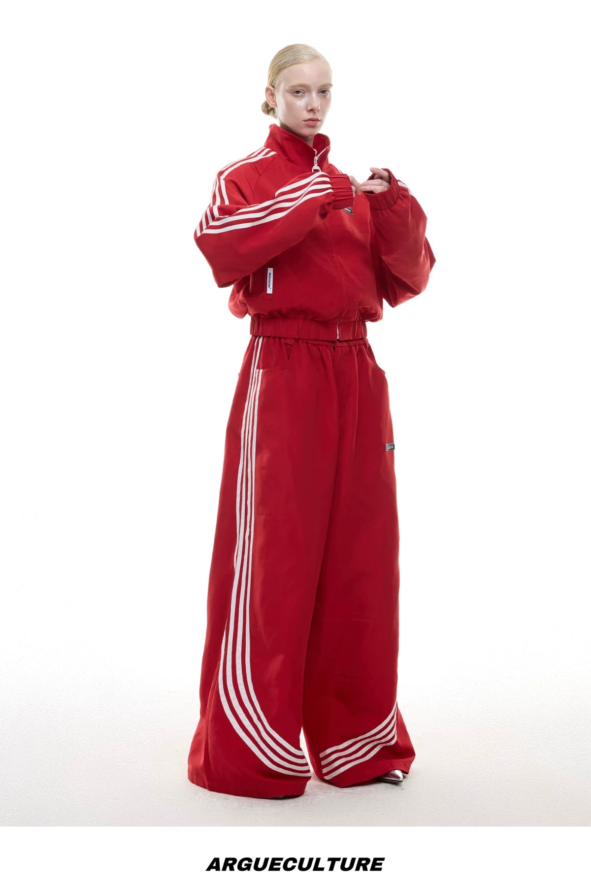 Retro Stand-Collar Trackwear Jacket and Pants - description image 15