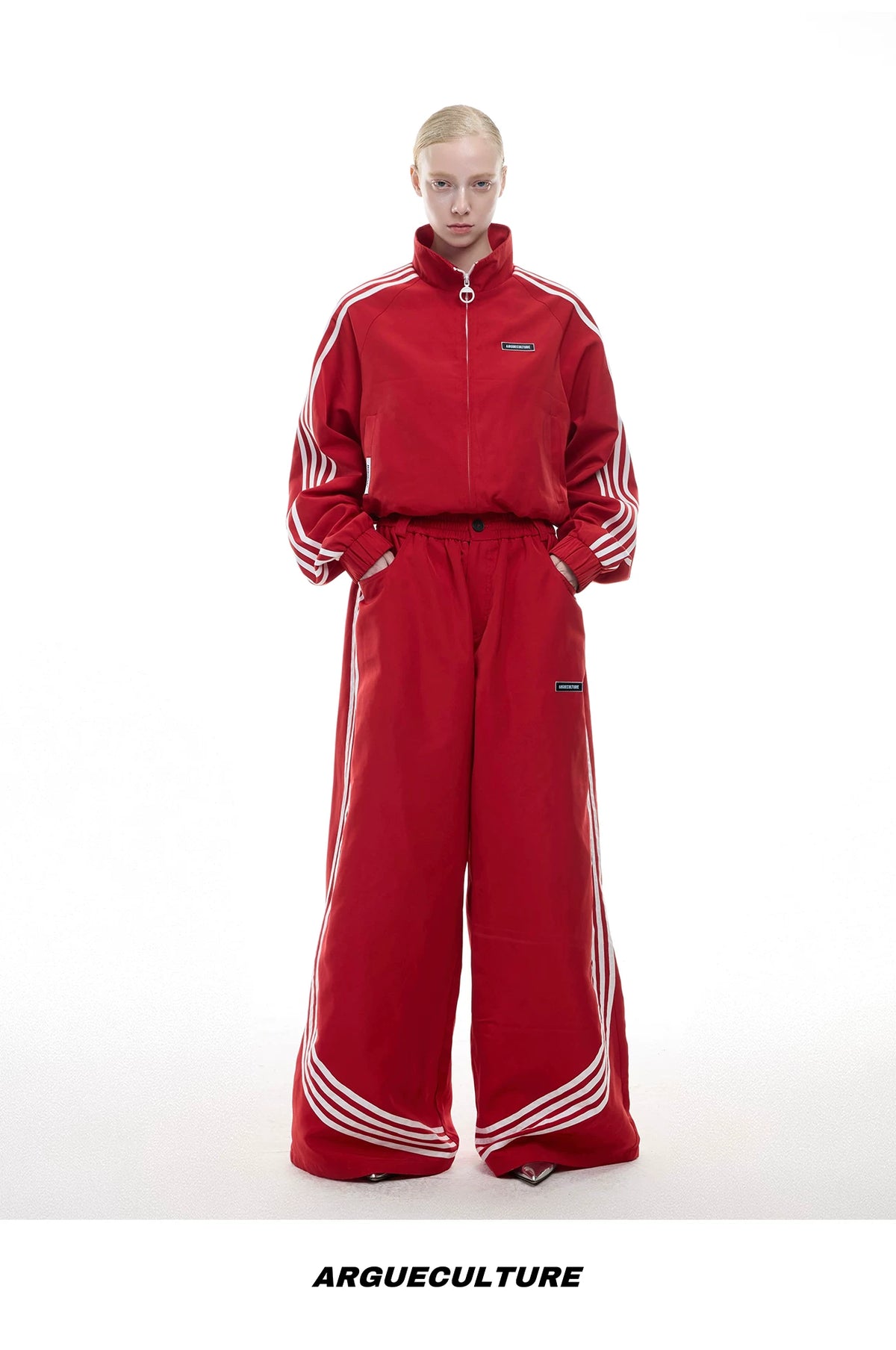 Retro Stand-Collar Trackwear Jacket and Pants - description image 16