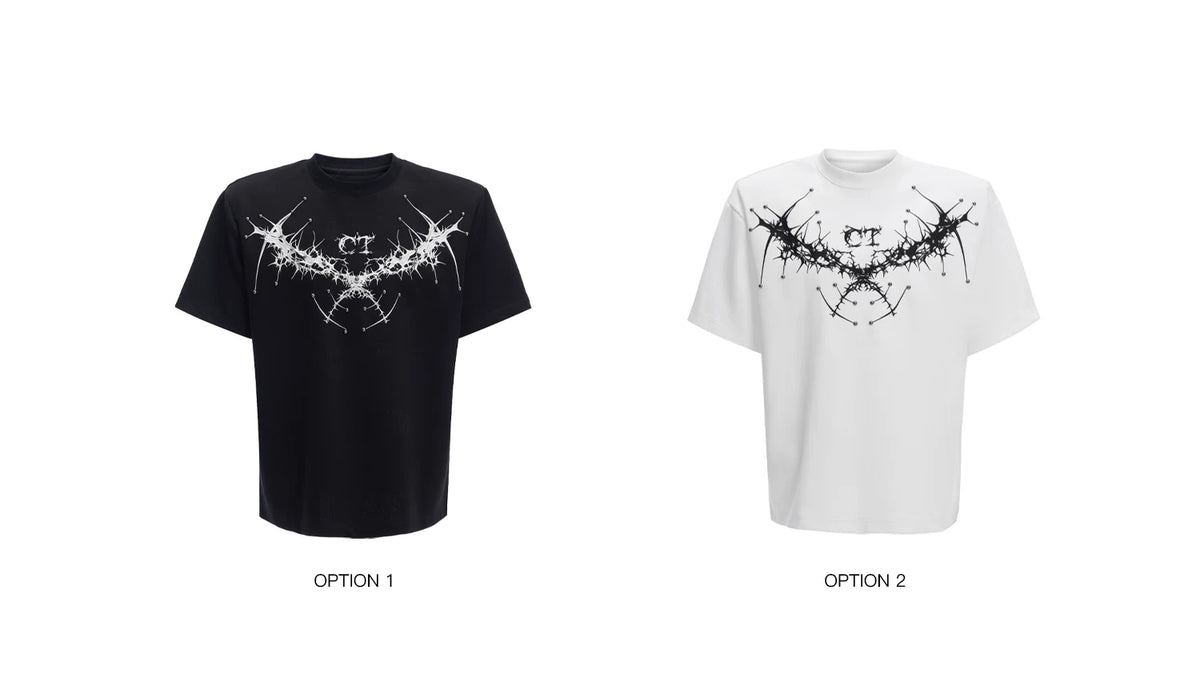 Metal Rivet Embroidery Relaxed T-Shirt | Unisex - description image 1