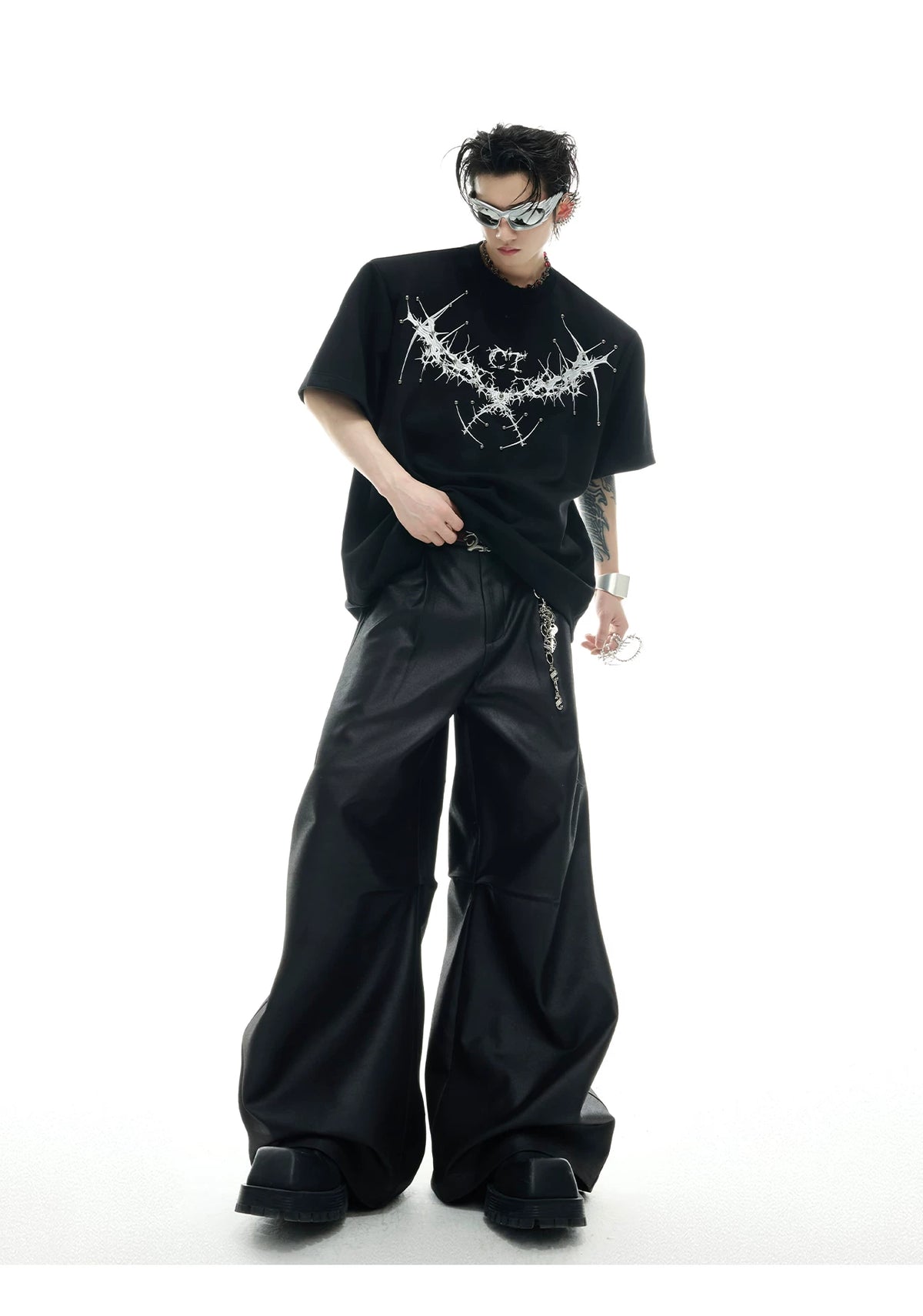 Metal Rivet Embroidery Relaxed T-Shirt | Unisex - description image 7