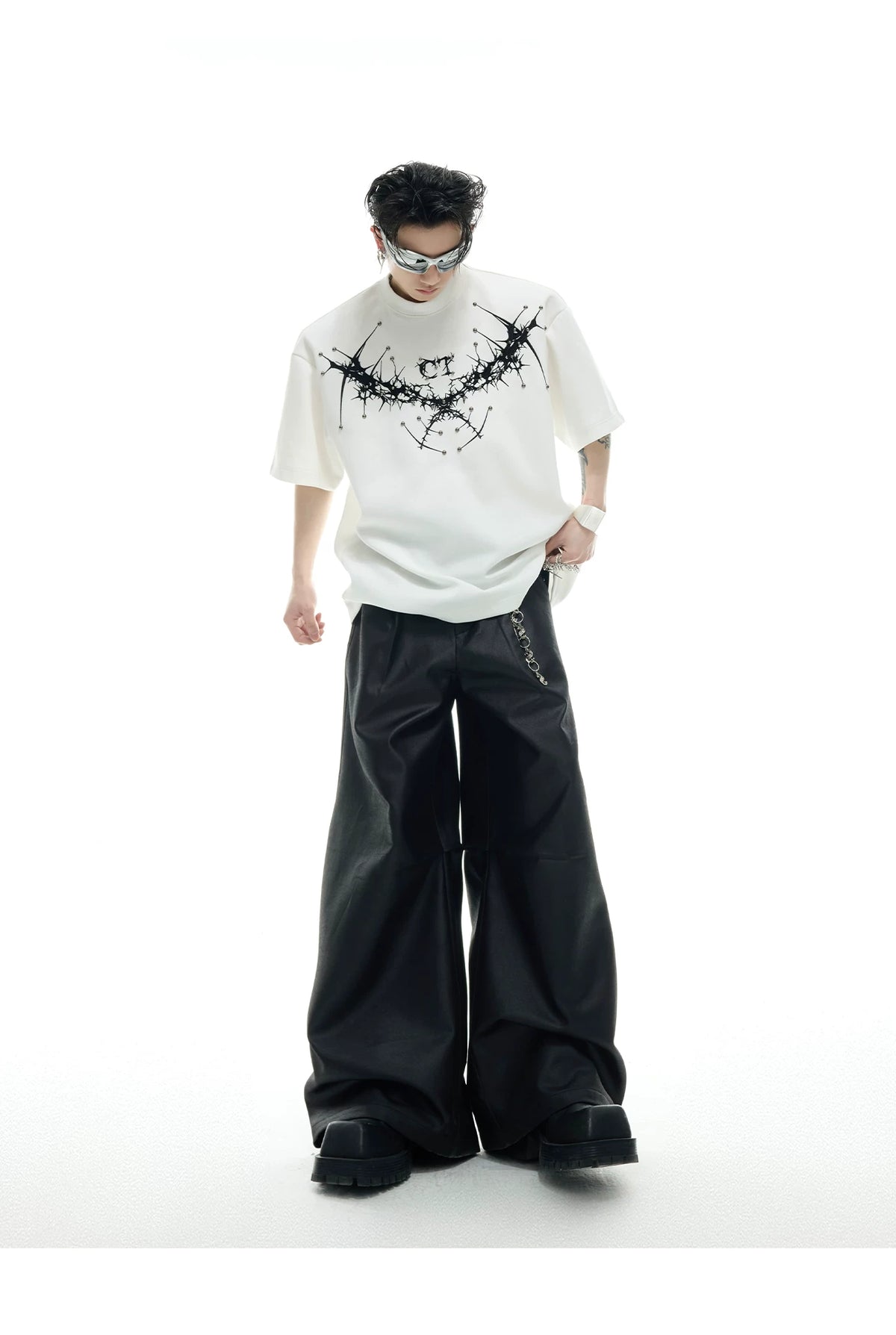 Metal Rivet Embroidery Relaxed T-Shirt | Unisex - description image 11