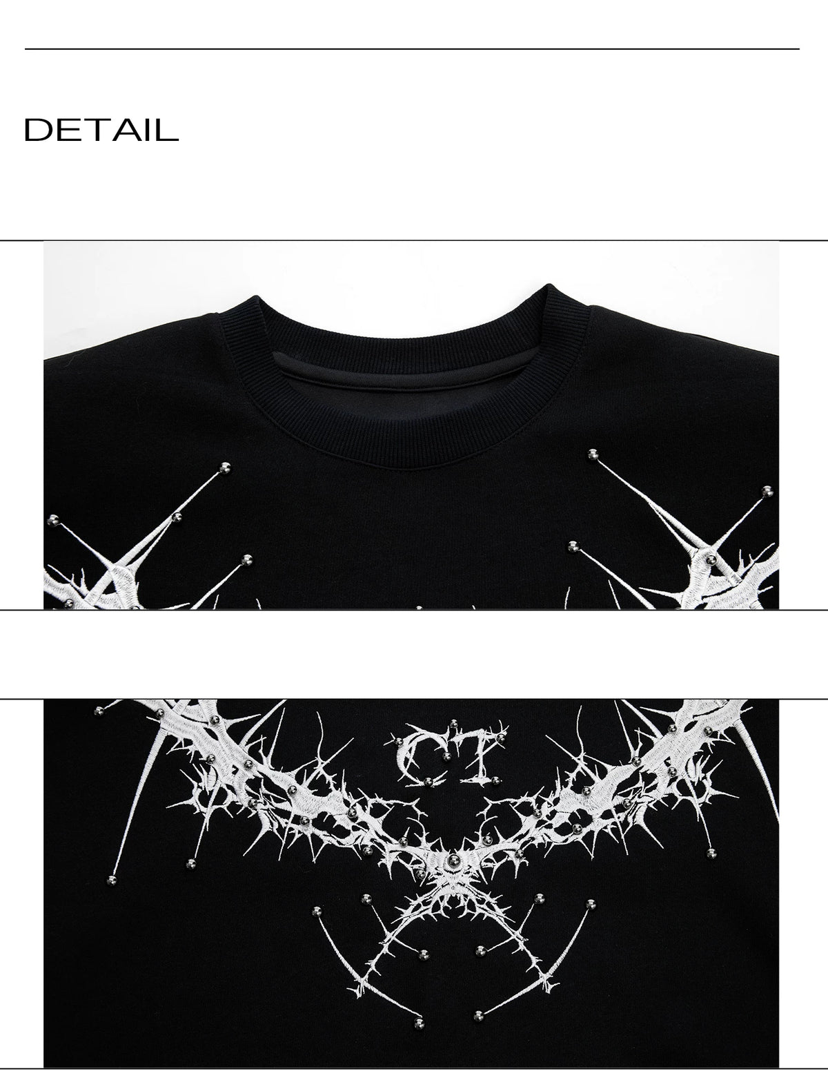 Metal Rivet Embroidery Relaxed T-Shirt | Unisex - description image 14