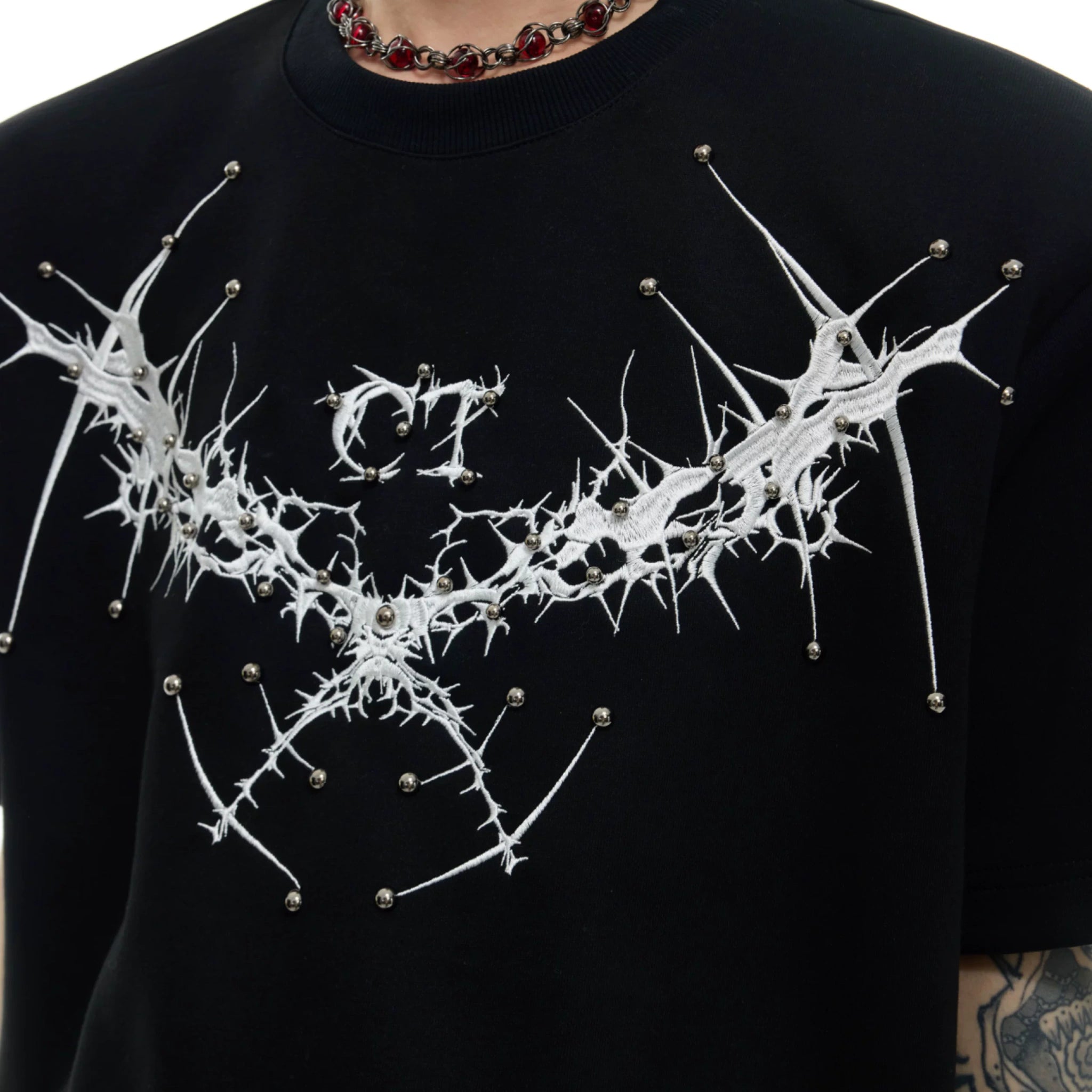Metal Rivet Embroidery Relaxed T-Shirt | Unisex - main image 2