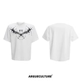 Metal Rivet Embroidery Relaxed T-Shirt | Unisex - White