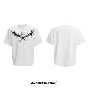 Metal Rivet Embroidery Relaxed T-Shirt | Unisex - White