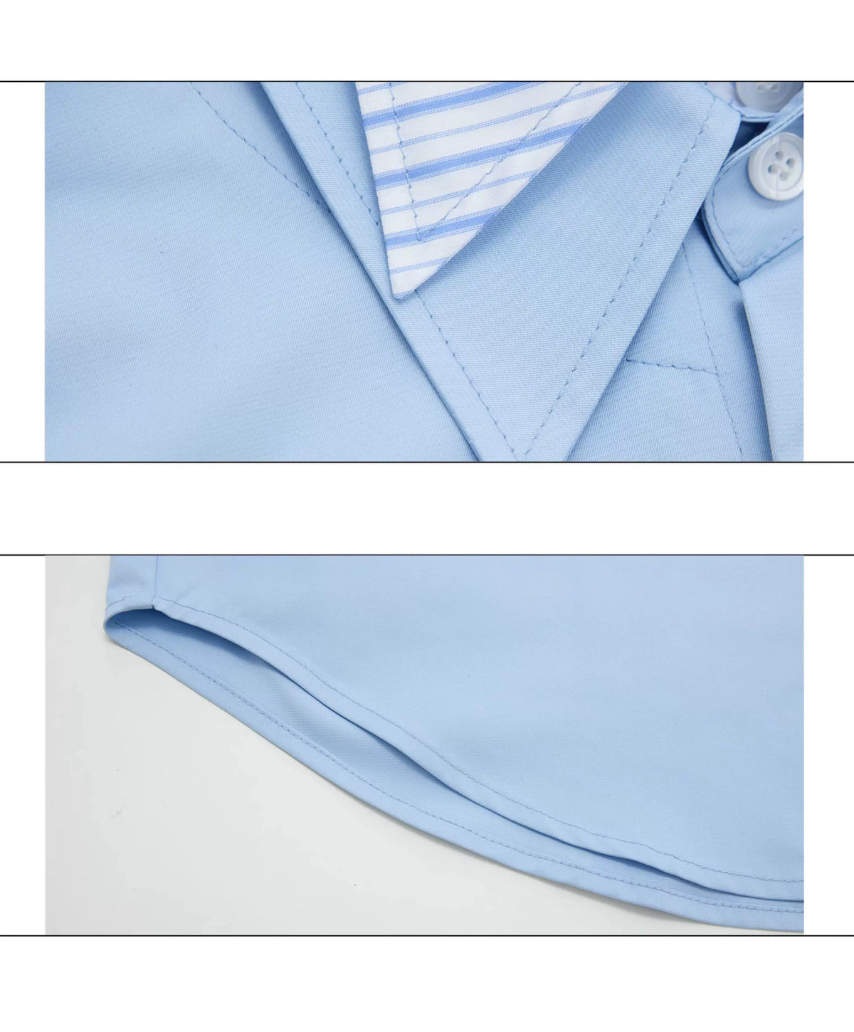 Striped Color-Block Shirt | Loose Unisex Button-Up - description image 14