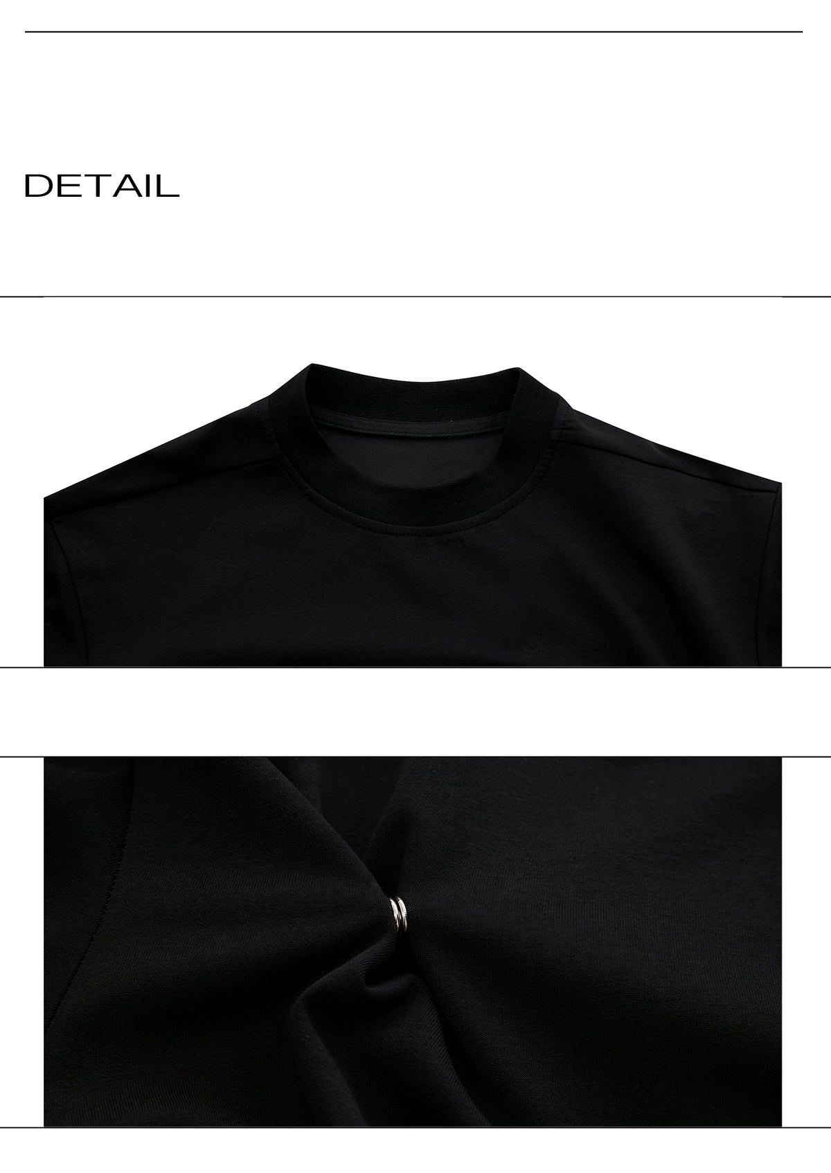 Pleated Boxy Cotton T-Shirt with Metal Details - description image 19
