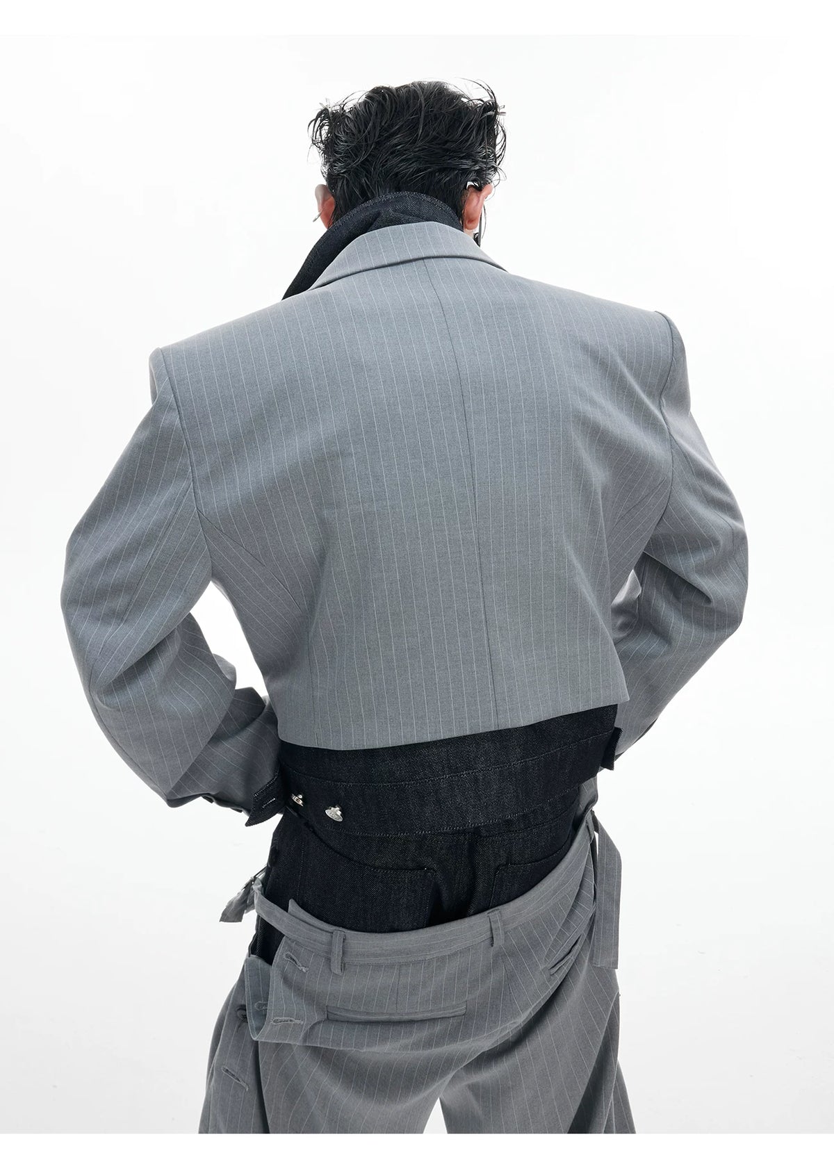 Deconstructed Striped Suit Separates | Grey Streetwear - description image 4