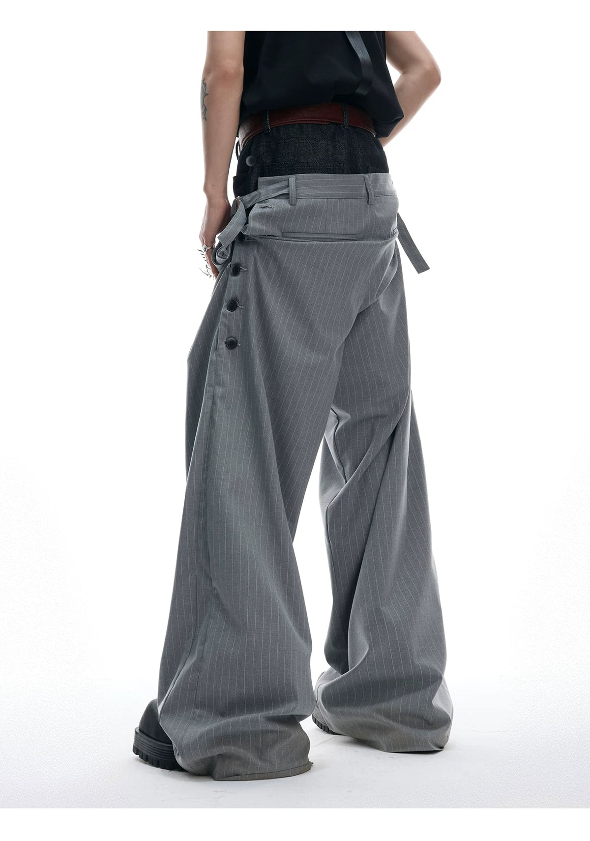 Deconstructed Striped Suit Separates | Grey Streetwear - description image 6