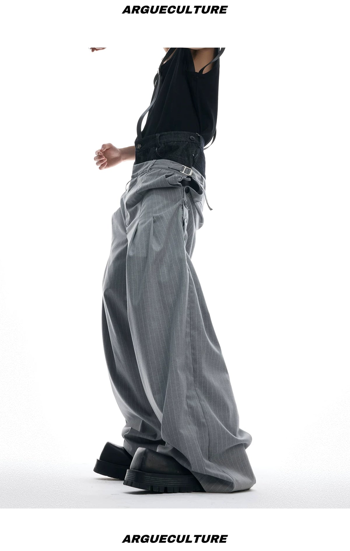 Deconstructed Striped Suit Separates | Grey Streetwear - description image 10