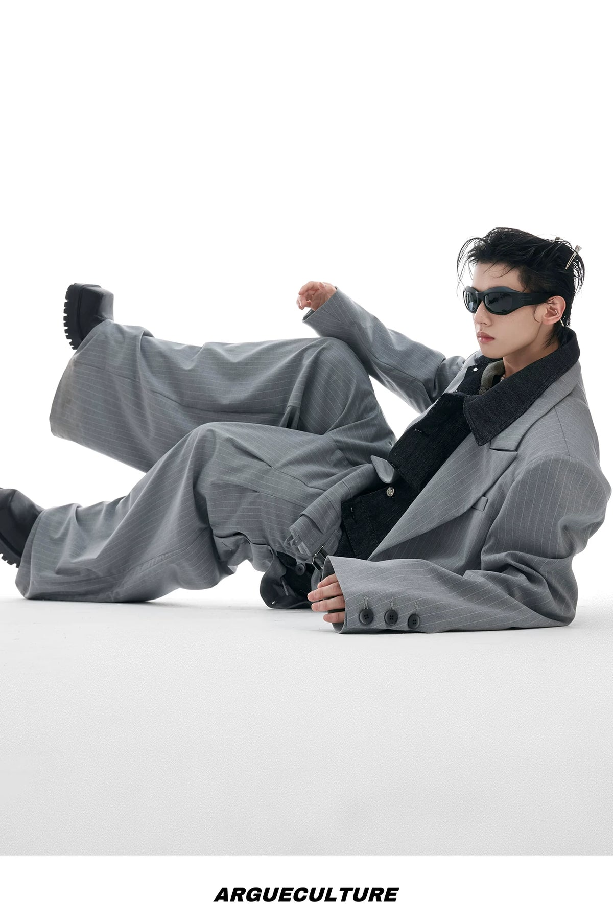 Deconstructed Striped Suit Separates | Grey Streetwear - description image 11
