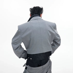 Deconstructed Striped Suit Separates | Grey Streetwear - main image 5