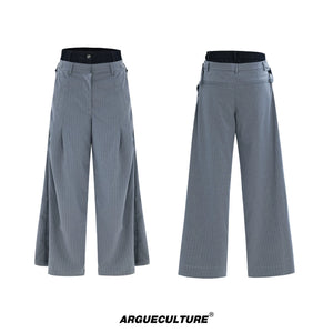 Deconstructed Striped Suit Separates | Grey Streetwear - Grey Pants