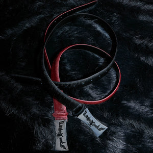 Vintage Horsehair Leather Belt with Metal Plaque - main image 5