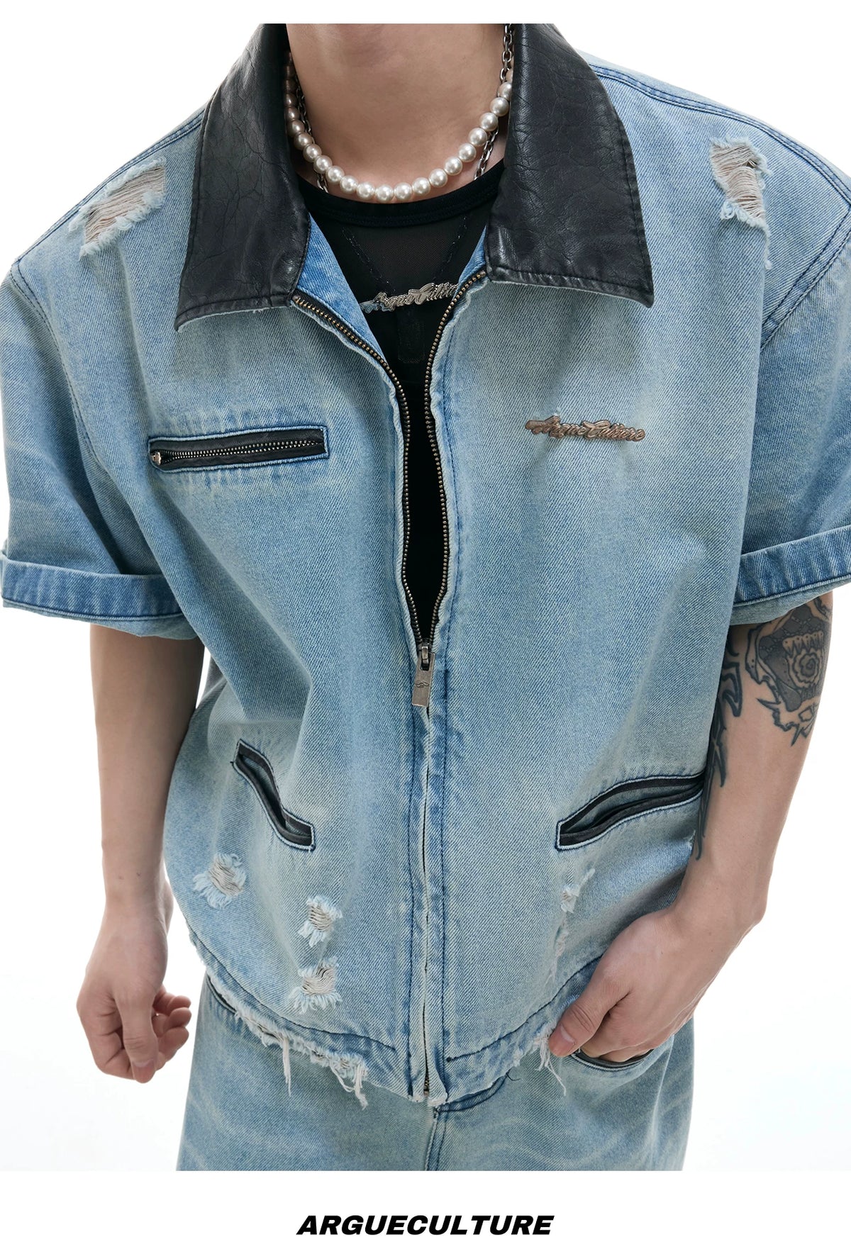 Washed Denim Jacket and Trouser Set | Streetwear - description image 13