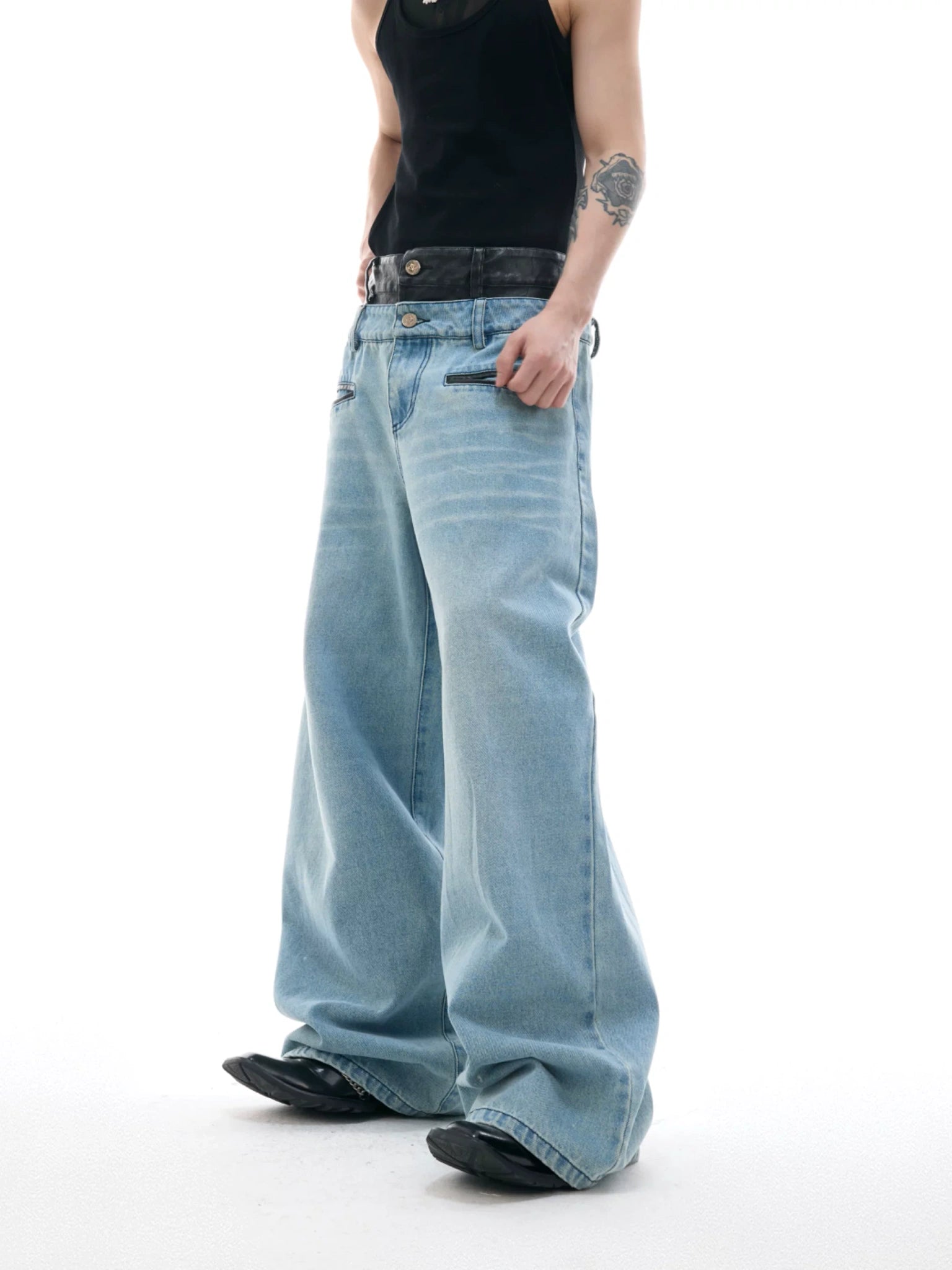 Washed Denim Jacket and Trouser Set | Streetwear - main image 2