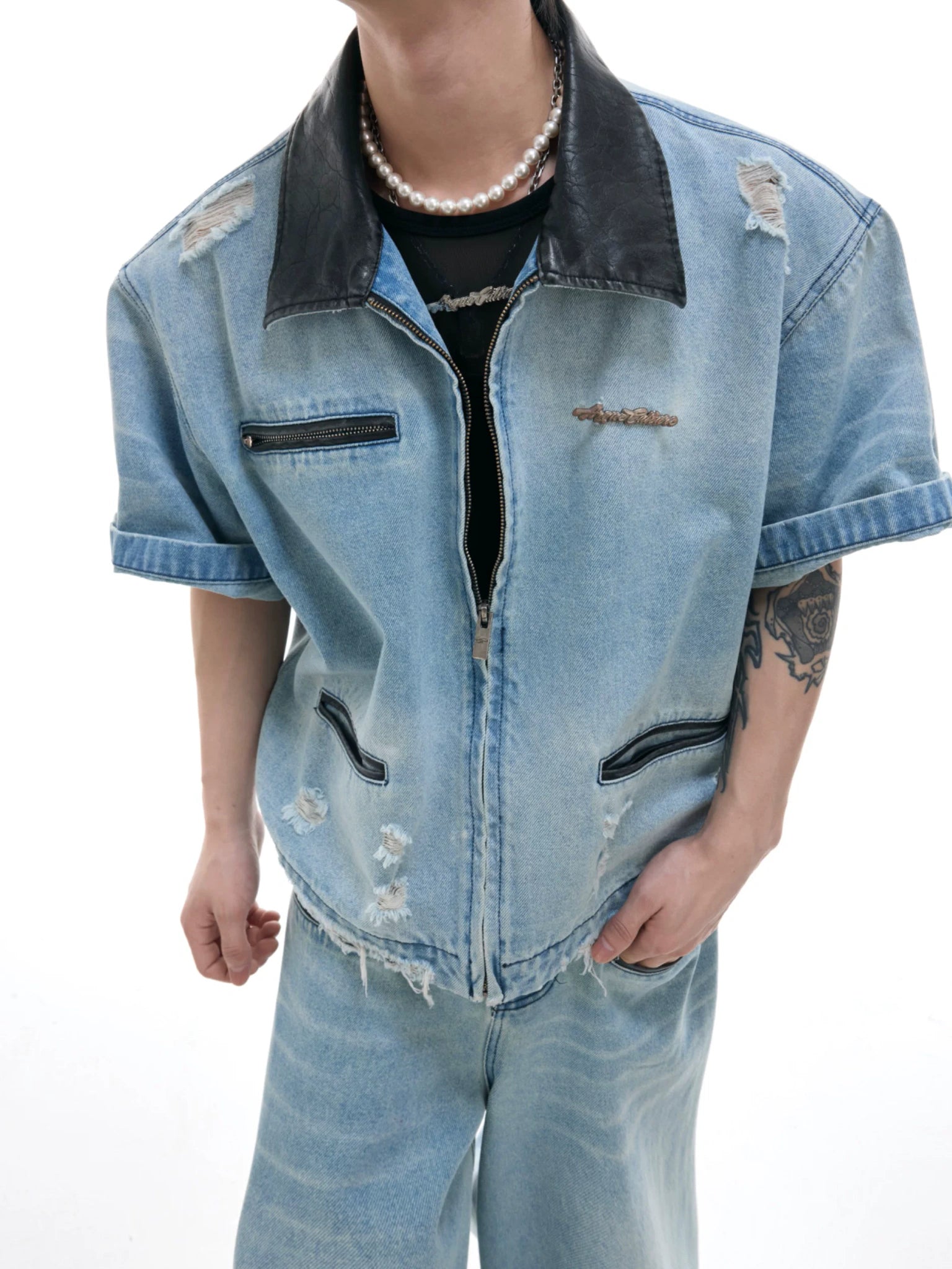 Washed Denim Jacket and Trouser Set | Streetwear - main image 3