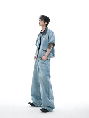 Washed Denim Jacket and Trouser Set | Streetwear - main image 4