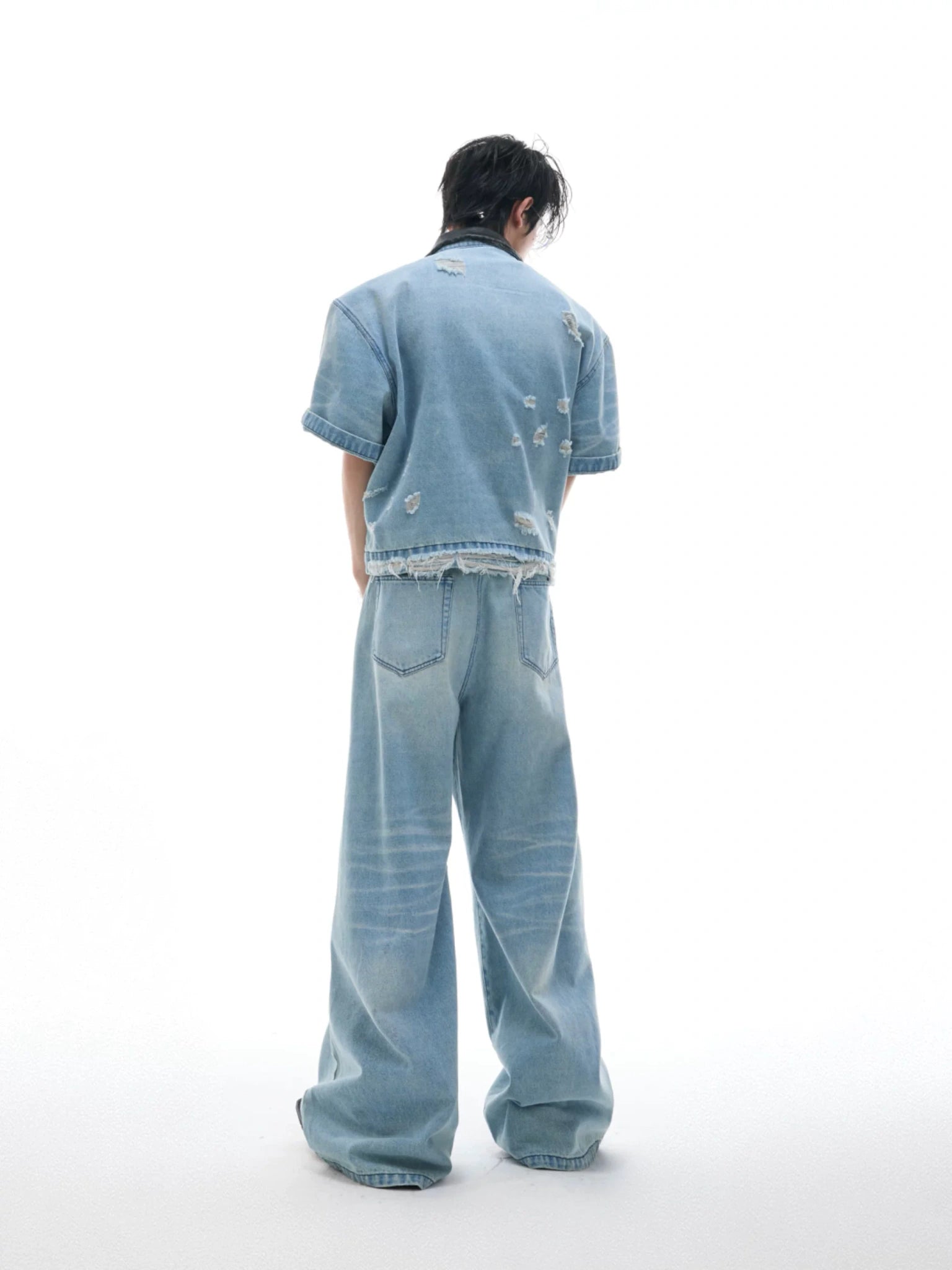 Washed Denim Jacket and Trouser Set | Streetwear - main image 5