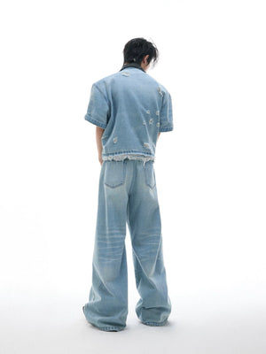 Washed Denim Jacket and Trouser Set | Streetwear - main image 5