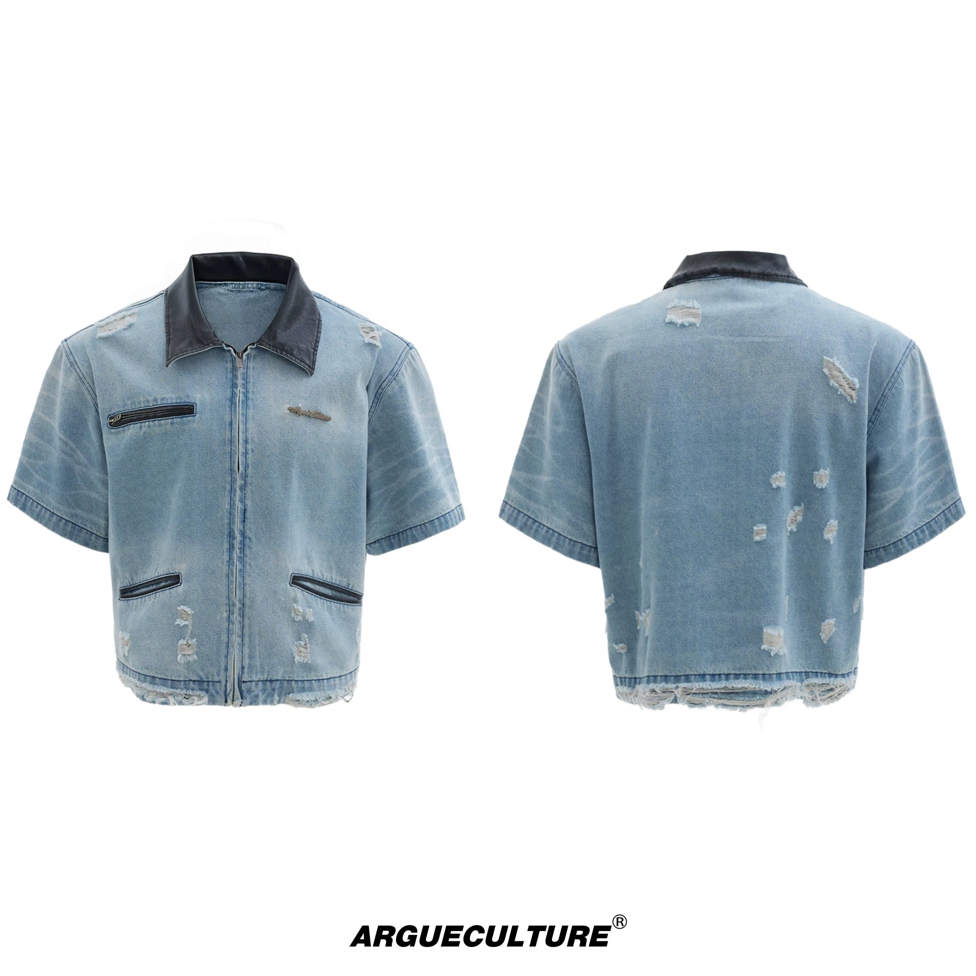 Washed Denim Jacket and Trouser Set | Streetwear - Washed Blue Jacket