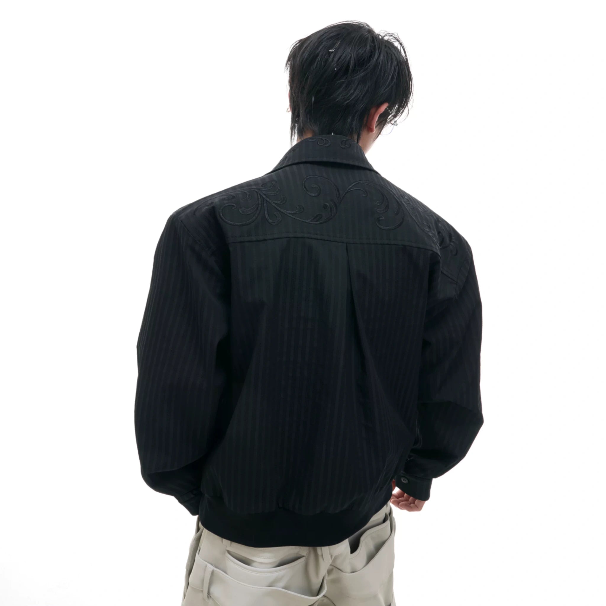 Embroidered Short Shirt Jacket in Black or White - main image 3