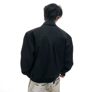 Embroidered Short Shirt Jacket in Black or White - main image 3