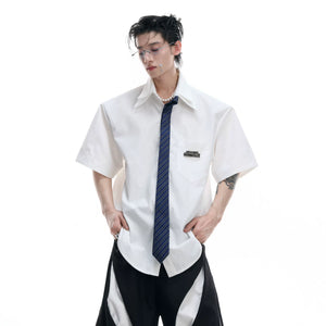Relaxed Double-Collar Tie Shirt in Lavender - main image 2