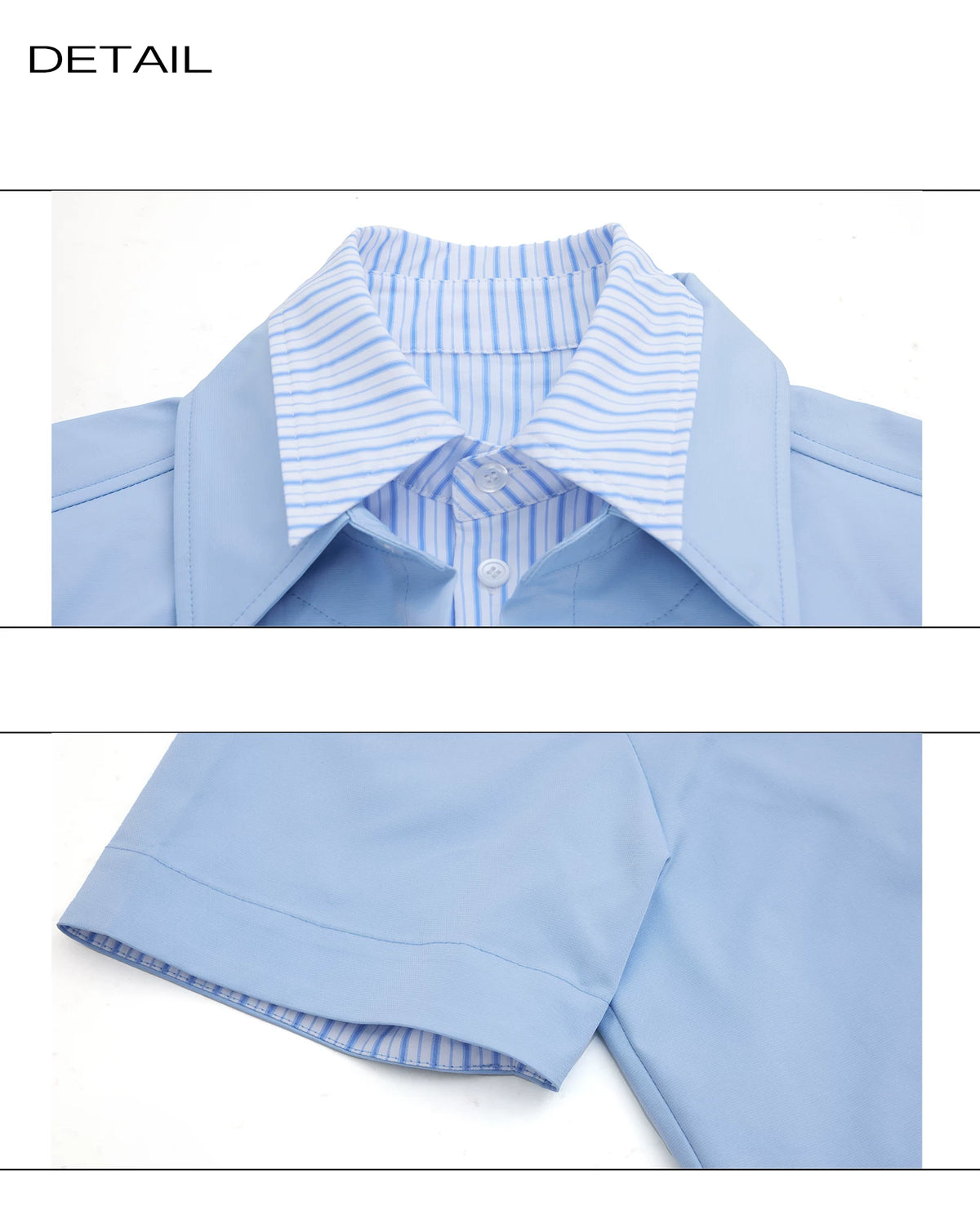 Relaxed Striped Faux Two-Piece Short-Sleeve Shirt - description image 11