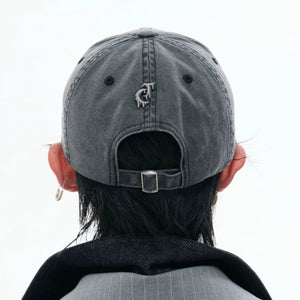 Washed Cotton Layered-Brim Baseball Cap in Gray - main image 4