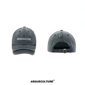 Washed Cotton Layered-Brim Baseball Cap in Gray - Dark Gray Double-Layer Brim