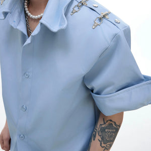 Relaxed Metal Buckle Short-Sleeve Shirt | Unisex - main image 4